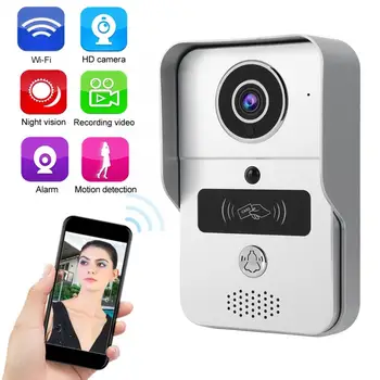 

720P WiFi IP Smart Visual Intercome Metal Infrared Night View Card Reader Doorbell 100-240V