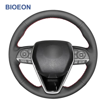 

Black PU Artificial Leather Steering Wheel Covers for Toyota Corolla RAV4 Avalon 2019-2020 Camry 2018-2020
