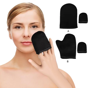 

2pcs Sunless Self Tanning Mitt Gloves Applicator with Mini Finger Body Self Tanning Mitt Bronzed Cream Applicator Gloves Black