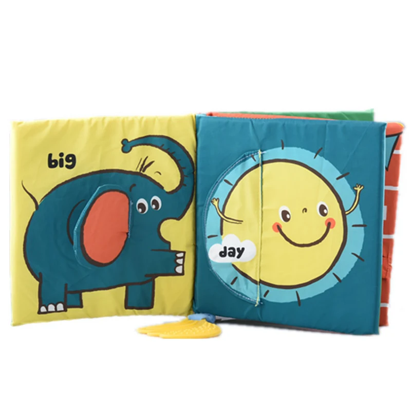 Soft Elephant Book Three-Dimensional Puzzle Early Education Tooth Tape Baby Cloth Books for Children Stuffed Plush Baby Book 29 4
