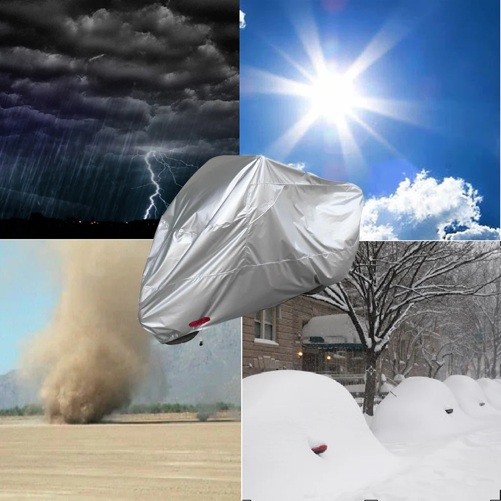 Motorcycle Cover Waterproof Outdoor Rain Dust Scooter Protector 245x105x125cm