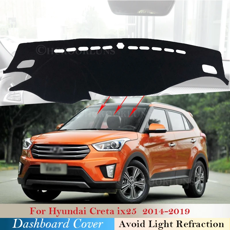 Защитная накладка на приборную панель для Hyundai Creta Ix25 2014 2015 2016 2017 2018 2019