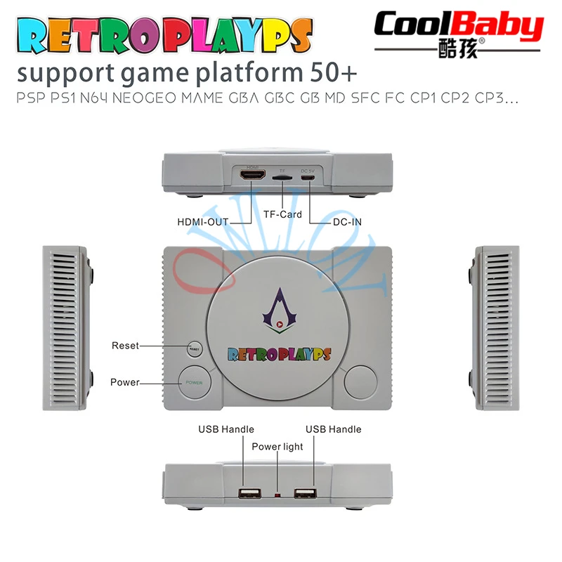 Для PS1 Ретро игровая консоль HD консоль Raspberry Pie 50 симулятор Ретро плеер консоль игры Bulit в 7000 игры двойные геймпады