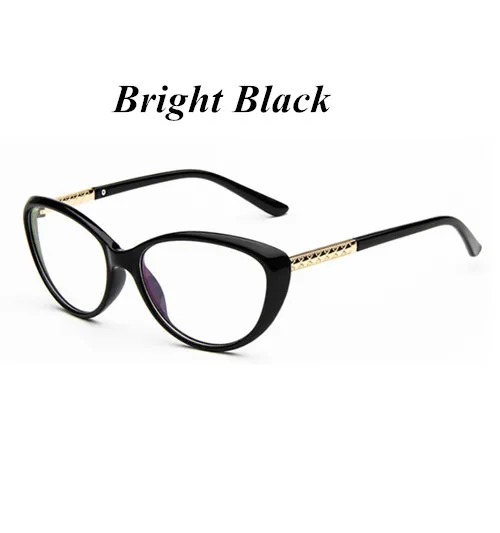 KOTTDO, ретро очки кошачий глаз, сексуальные оптические очки, женские очки по рецепту, Мужская дешевая Оправа очков, очки для компьютера - Цвет оправы: bright black