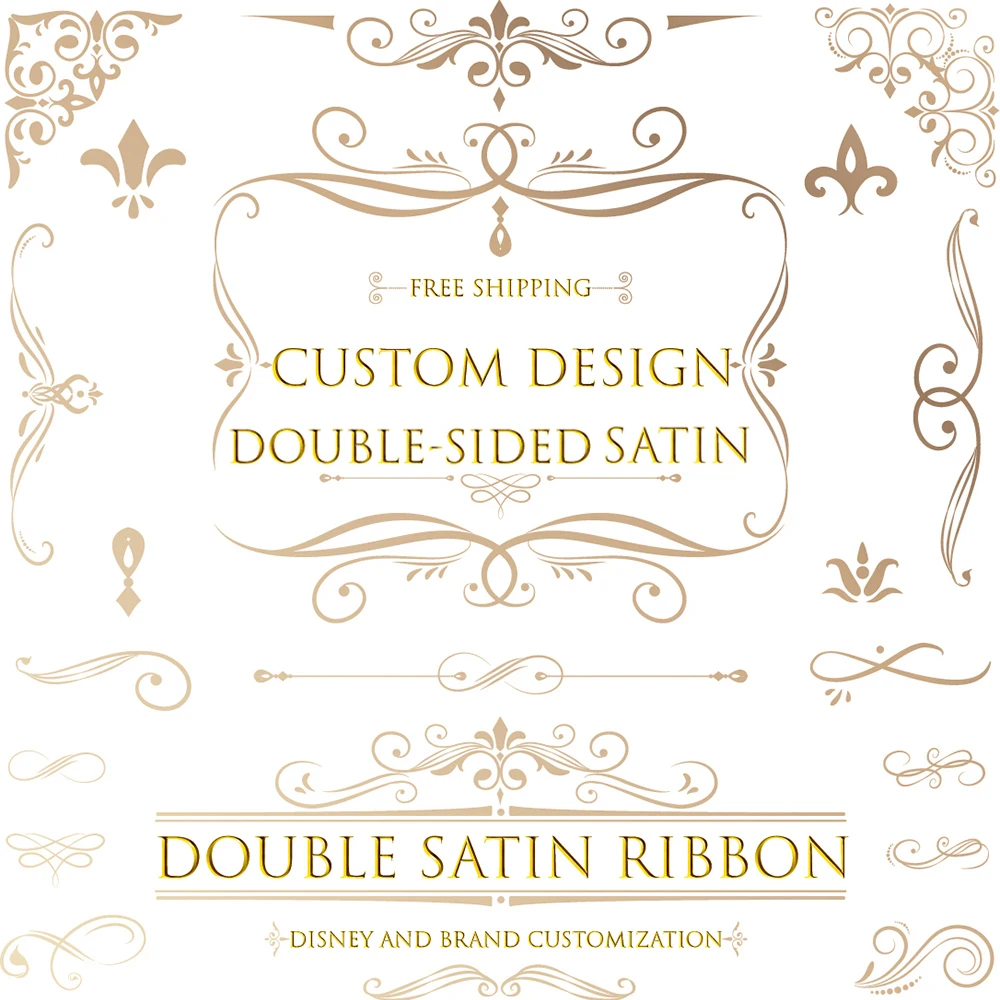 Double Sided Satin Ribbon Design Custom Printed Single Printing for DIY Crafts Hair Bow Collar 50/100 Yards | Дом и сад
