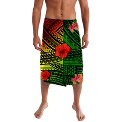 Polynesian Puletasi Men Aboriginal Half Skirt With Logo Customize Samoa Polyester Material Polynesian Tribal Clothing ie faitaga