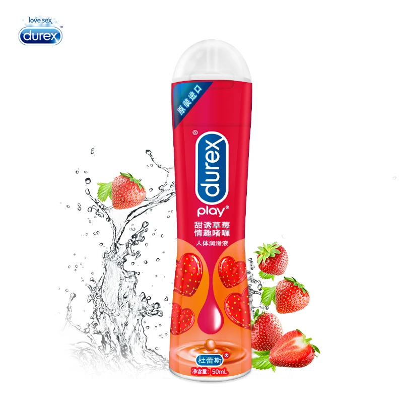 Durex Play Lubrificante Fragola 50Ml Di Lubrificante A Base D'Acqua Pene Gel Stimolanti Per Le Donne Giocattoli Del Sesso Intimo Prodotto Del Sesso Di