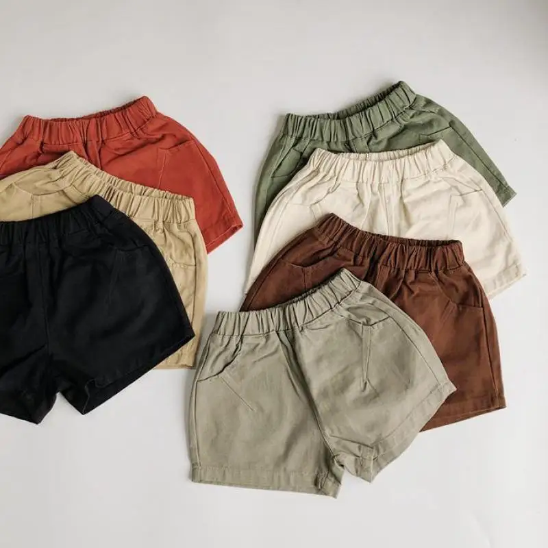 Snyemio Pack de 2 Short Niños Algodón Verano Bermudas Bébé Pantalones Cortos Casual Pull-on de 1 a 7 años 