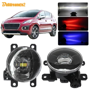 

Buildreamen2 For Peugeot 3008 MPV 2009-2013 Car Front Fog Light LED Lens Devil Eye Daytime Running Lamp 4000LM 12V