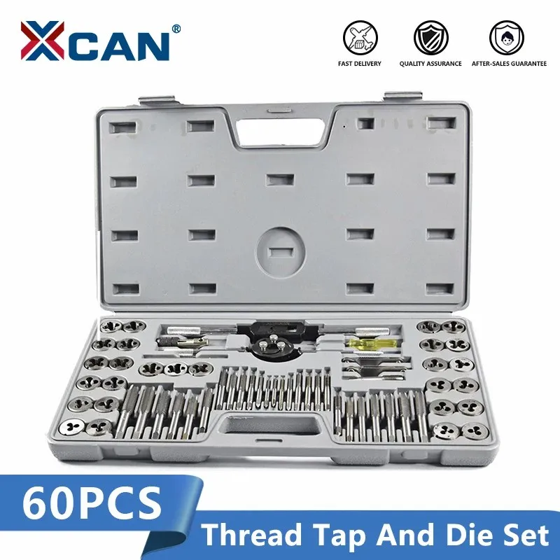 US $23.99 Xcan 60pcs Screw Tap Set Hand Tap Wrench Die Plug Tap Drill Bit Threading Tools Metric Tap And Die Set