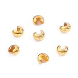 Assorted Sizes Plated Alloy Crimp Bead Covers - 100pcs Jewelry Making Accessories - 5mm (Gold plating)