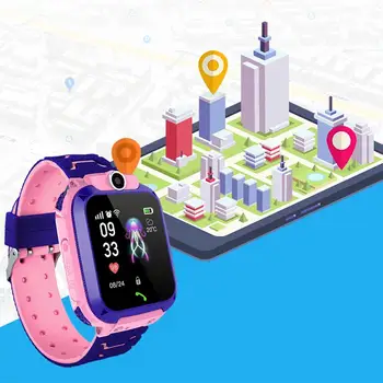 

Security Smart Watch GPS Fashion Children Hot Selling Durable Simple Convenient Tracker Electronic Watch for Android iOS