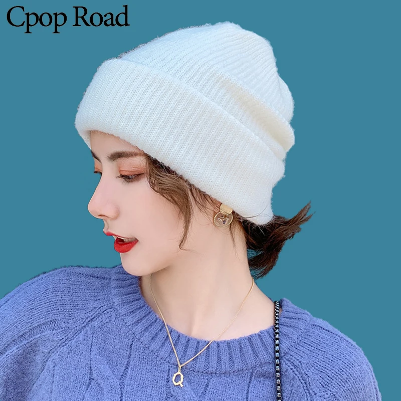 Cpop, 9 цветов, шерстяная пряжа, Skullies& Beanies, шапка, высокое качество, чистый цвет, модная, повседневная, для женщин, элегантные аксессуары, зимняя теплая шапка