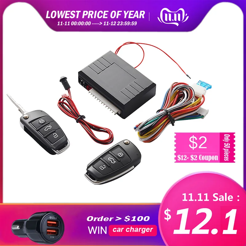 Online Universal coche Auto sin llave sistema de entrada botón Inicio parada LED llavero Kit Central cerradura de puerta con Control remoto