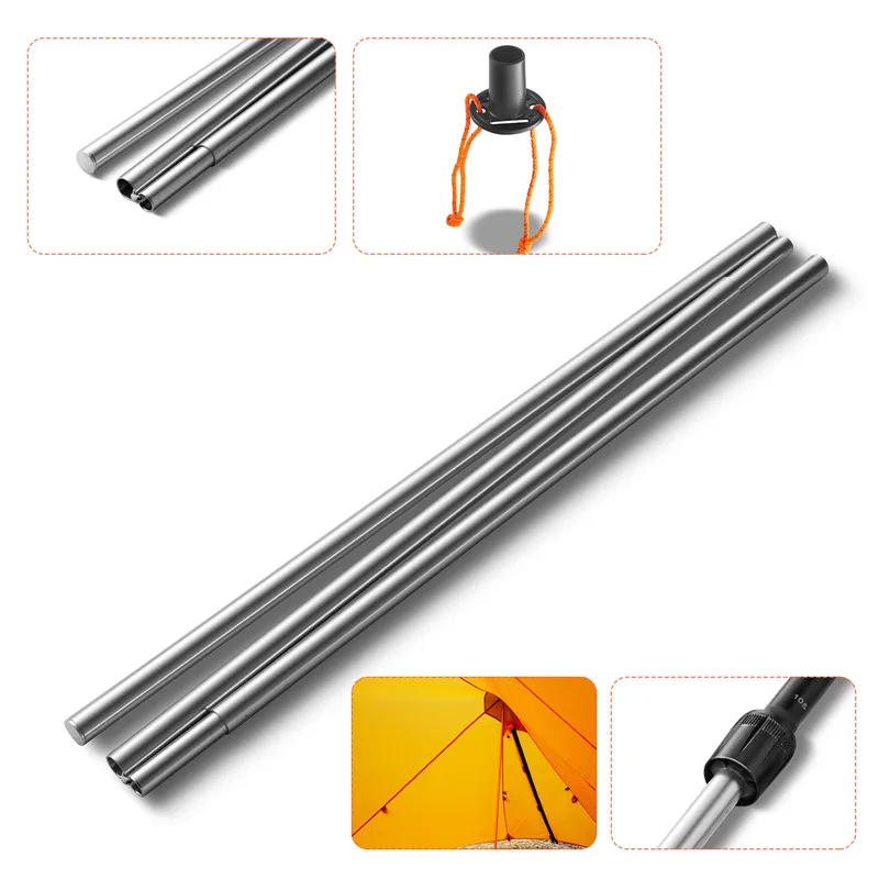 

135CM Tent Accessory Tent Poles, Tents Extending Door Frame, Canopy Rod Tent Aluminium Tents Camping Poles Tent +Pole Top Cover