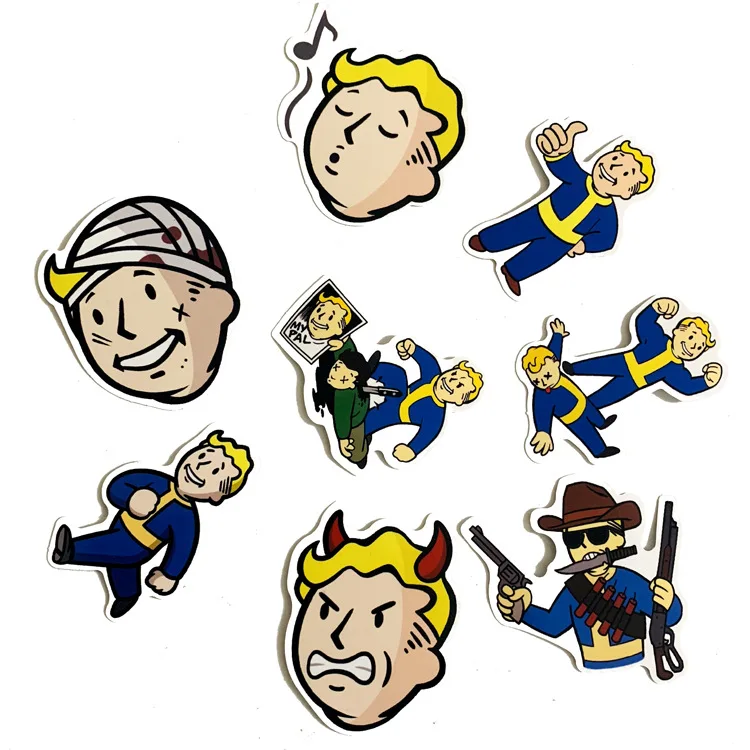 29 шт. Fallout 4 игровые наклейки водонепроницаемые ПВХ для багажа скейтборда телефона ноутбука велосипеда гитары забавные наклейки s