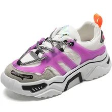 Женские удобные кроссовки; сиреневые кроссовки на массивной платформе; женская обувь на танкетке; zapatos De Mujer; повседневная обувь