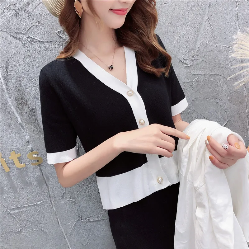 Топ, хлопок, Blusas De Inverno Feminina, свитер, для женщин, 9257, для съемок,, короткий рукав, маленький, милый, ветер, комплект 70-1/2, ряд 3