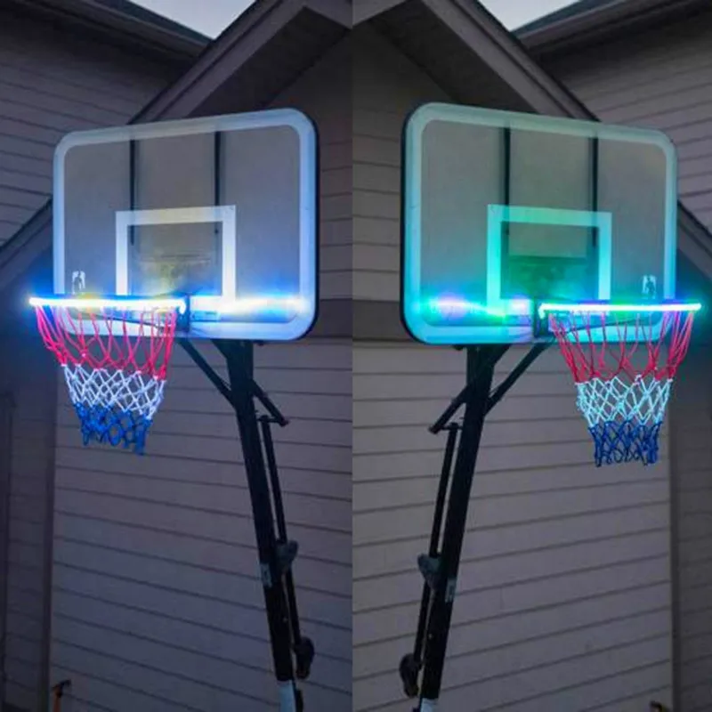 Hoop luz led iluminado basquete aro noite