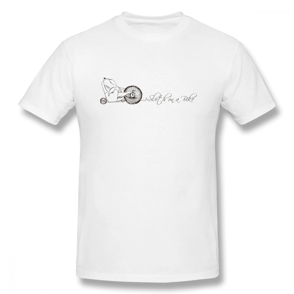 

100% cotton Sloth On A Bike print casual mens o-neck t shirts fashion Men's Basic Short Sleeve T-Shirt