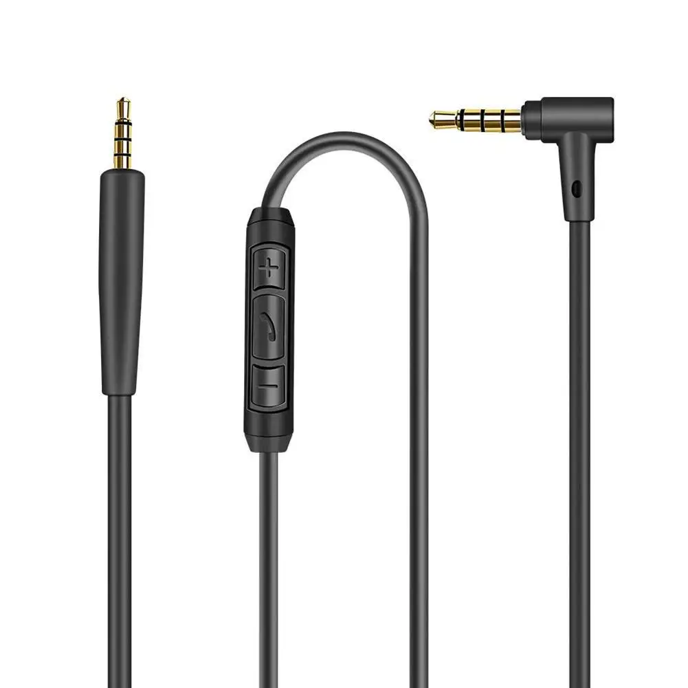 Высококачественный аудио кабель-удлинитель Регулировка громкости поддержка наушников Замена кабеля для Android для системы Apple - Цвет: Black