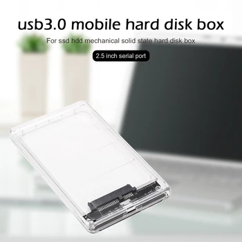

Transparent 2.5 inch Hard Drive Case Tool Free HDD Case with USB Cable Pouch New 5Gbps SATA to USB 3.0 HDD SSD Enclosure Hot