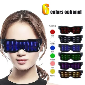 

LED Glasses Light Up Shades Flashing Rave Wedding Party Eyewear Luminous Glowing Bluetooth Decors Activities Christmas Supply