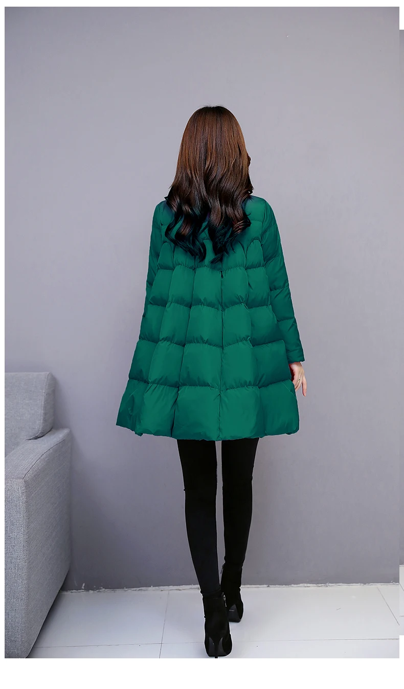 Winter Women Jacket Parka New Korean Zipper Cloak Down Cotton Jacket Long Outwear Fashion Warm Ladies Overcoat Padded Coat