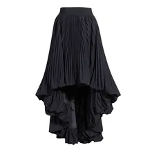 SeeBeatiful Новая мода осень зима простая Асимметричная плиссированная юбка средней длины с высокой талией Женская Q354