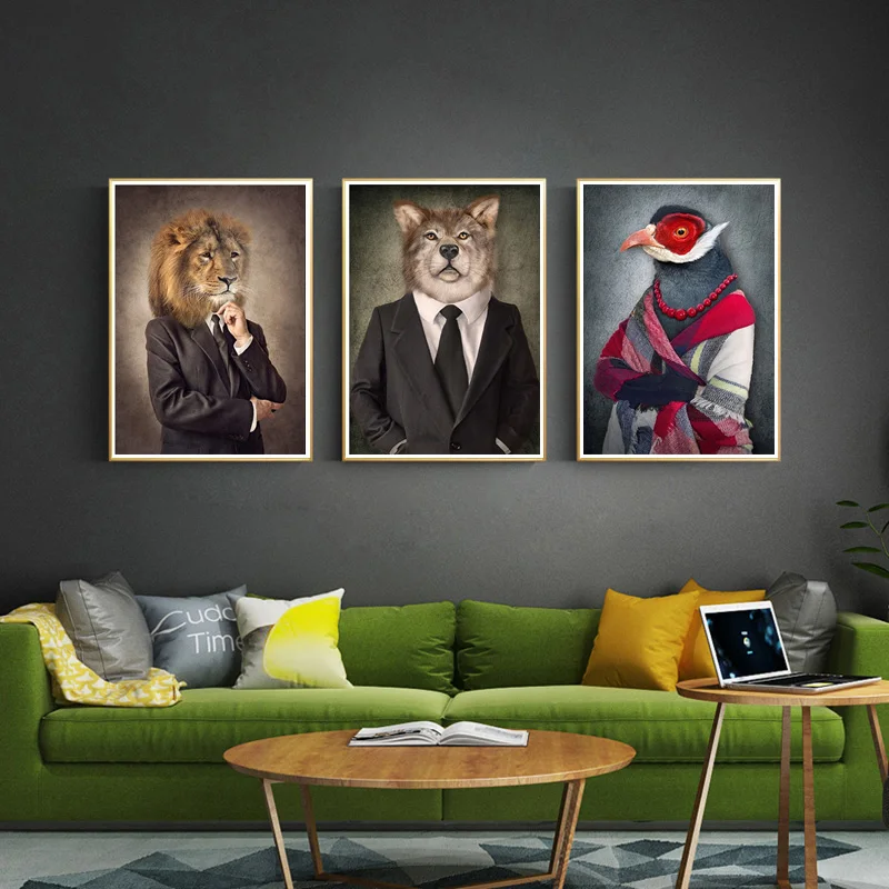 

5D Fashion Lion Dog Elephant Bird Wolf Wall Art Canvas DIY Diamond Painting Nordic Posters Style Handmade Animal Diamond Embroidery Art