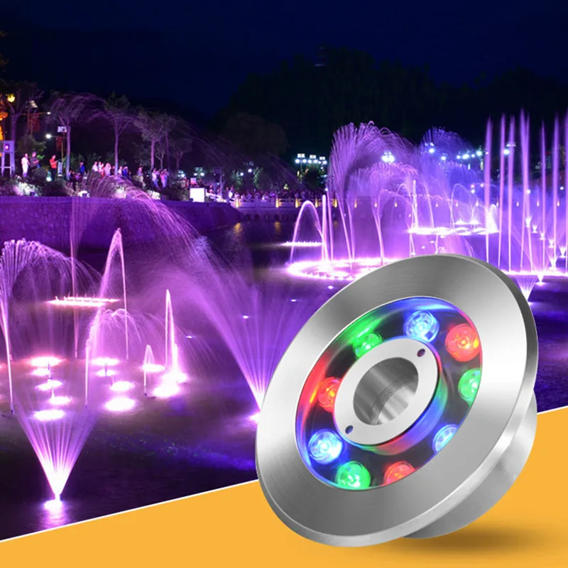 

LED Underwater Fountain Lights Rgb Pool Light 12V Water Light Waterproof Ip68 Embedded Led Pool Lighting 18W 24W Unterwasser Led