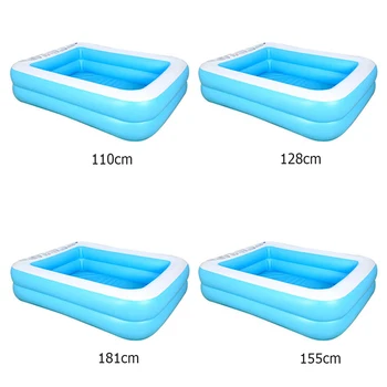 

Summer Inflatable Swimming Pool Adults Kids Thicken PVC Rectangle Bathing Tub Outdoor Paddling Pool Children swimming Pool