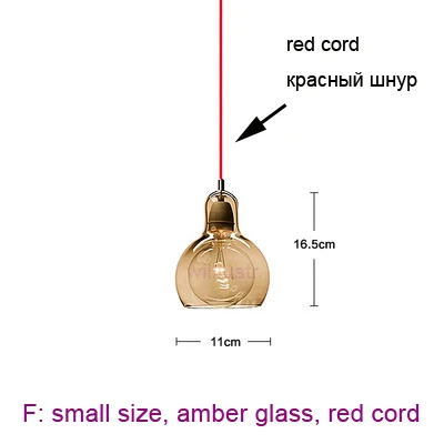 Мега лампочка, подвесной светильник, скандинавский светильник, современный и традиционный, прозрачный Янтарный дымный рот, выдувное стекло, светильник для ресторана, кухни, кафе, бара, s - Цвет корпуса: F