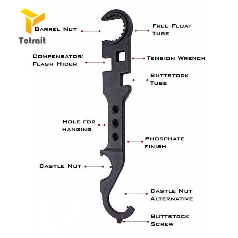TOtrait Tactical AR15/M4 гаечный ключ y36-полевой многоцелевой гаечный ключ Steelar Armorer комбинированный гаечный ключ инструмент