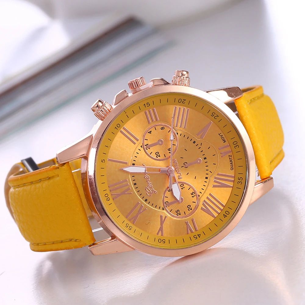 Luxury Brand Leather Quartz Watch Women Men Ladies Fashion Wrist Watch Wristwatches Clock relogio feminino dropshipping