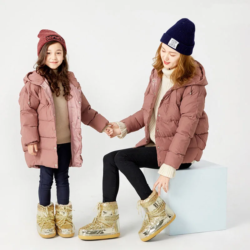 

Super Warm Wool Lining Russian Snow Boots Kids Girls Children Winter Boots Shoes Waterproof Fashion Girl Space Boots Thick Sole