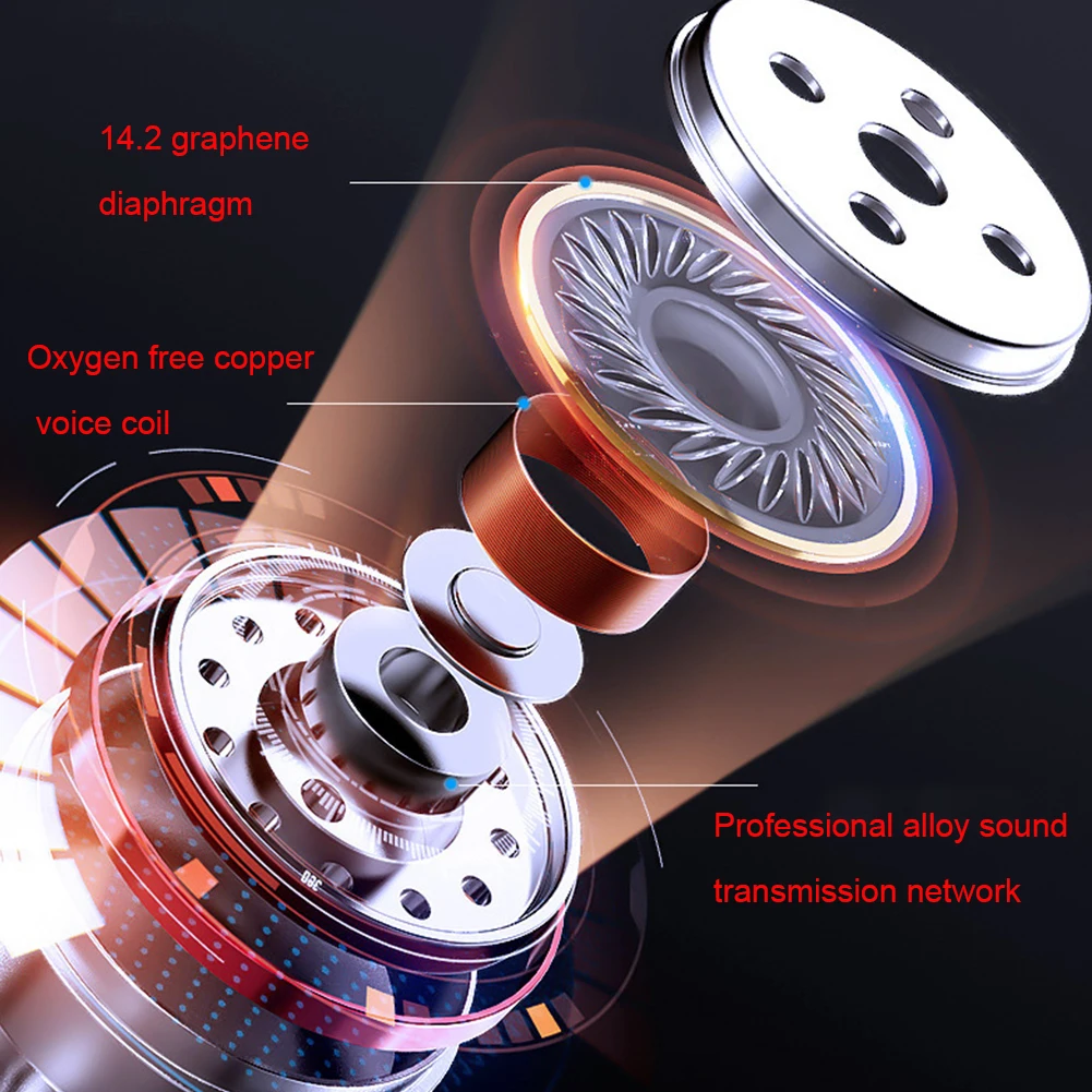 Sports Subwoofer Music Binaural Waterproof Power Bank Digital Display Bluetooth Earphone Wireless Stereo With Charging Box