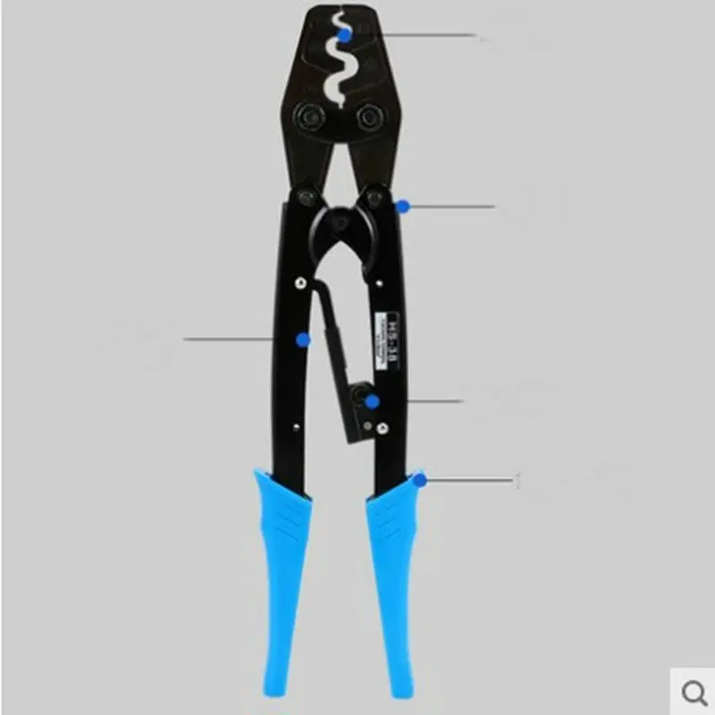 HS-38, обжимные плоскогубцы для неизолированных клемм(точечного типа), японский стиль, емкость 5,5-38мм2, 10-2AWG, электрические инструменты