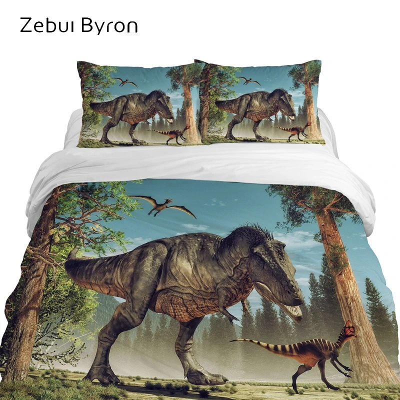 

3D Cartoon kids Bedding sets,children bed Set,duvet cover set Animal dinosaur in jungle,Blanket/Quilt Cover Set,Drop Ship