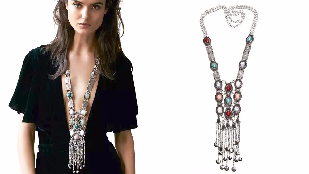 Колье с монетой и кулоном, винтажная Хрустальная инструкция Maxi Choker Collier, женские бохо, большие модные украшения для женщин, подарки