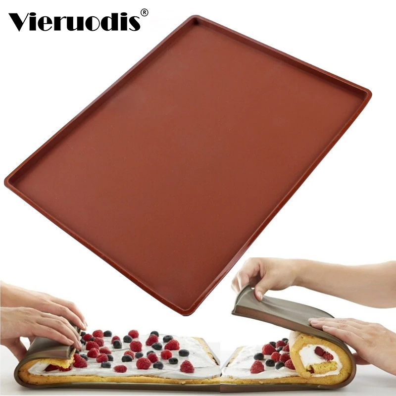 

1pc Non-stick Silicone Oven Mat Cake Roll Mat Baking Mat Functional Baking Macaron Cake Pad Swiss Roll Pad Bakeware Baking Tools