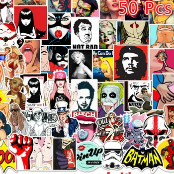 

50Pcs Sexy Cutes Stickers Anime Stickers Pack Motorcycle Stickers Space Astronaut Guitar Sticker Cartoon Small Stickers TZ144G