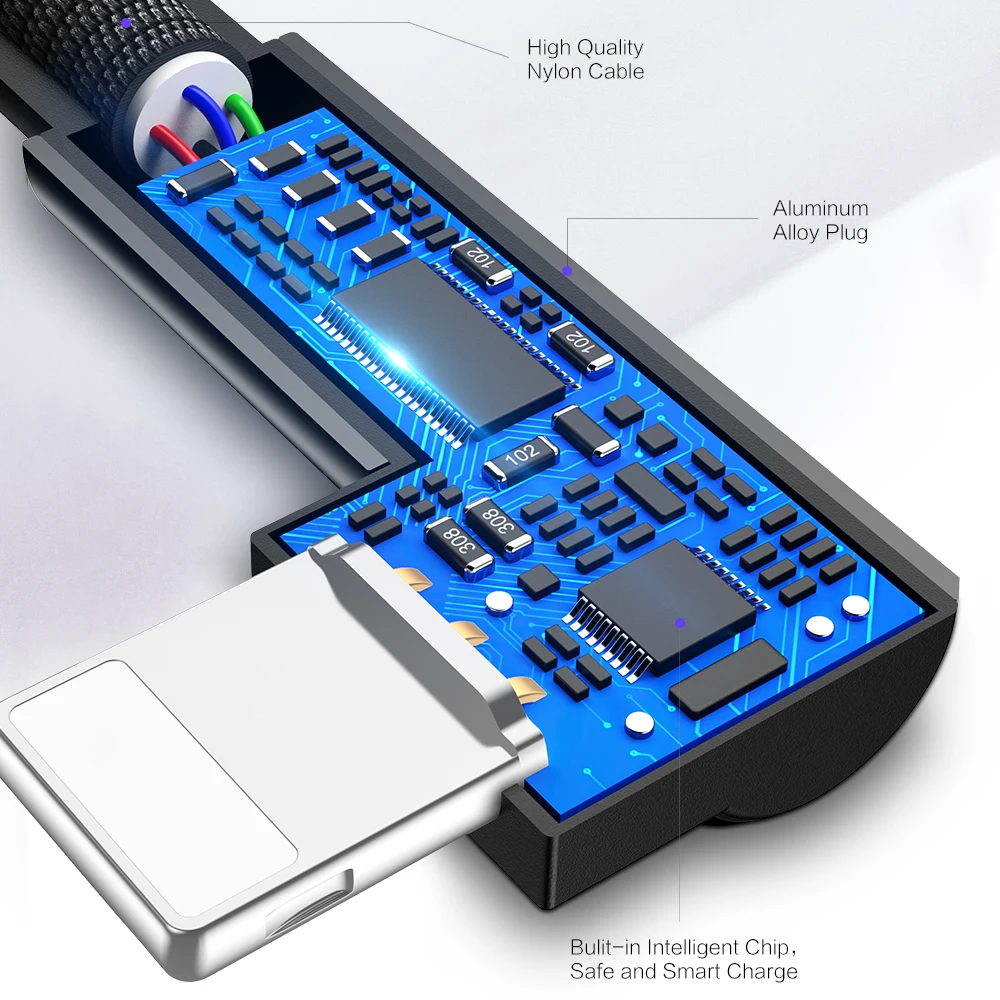 RAXFLY 3 в 1 USB кабель для samsung Note 8 S9 One plus 5t 6 Micro USB кабель Освещение usb type C кабель для iPhone Nokia 7 8 9