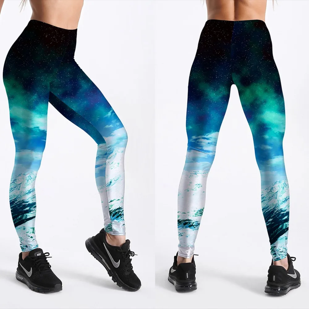 Elastic Spandex High Waist Women Digital Printed Fitness Leggings Push Up Sport GYM Leggings 