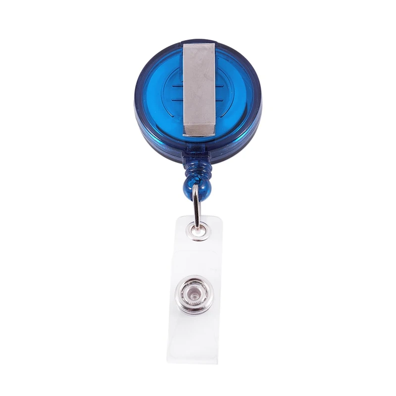 10 выдвижная катушка Recoil ID бейдж ремешок Имя тег ключ держатель для Карт Зажим для ремня Цвет: Синий Количество: 10 шт