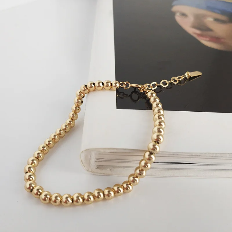 Silvology 925 пробы серебро 4 мм полые браслеты из круглых бусин для женщин золотого цвета Элегантные классические браслеты праздничные украшения