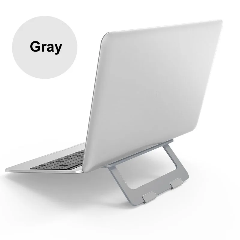 Gray Складная подставка для ноутбука Macbook Pro Алюминиевый Регулируемый Настольный держатель для планшета настольная подставка для мобильного телефона для iPad Air notebook - Цвет: Gray