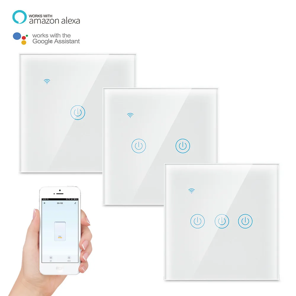  Smart Wifi Touch light Switch No Neutral Wire Required Tuya RF433 Remote Smart Home Controller EU S - 4000401868446