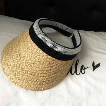 

Empty top hat ladies summer no top straw visor sun hat sun hat holiday straw hat