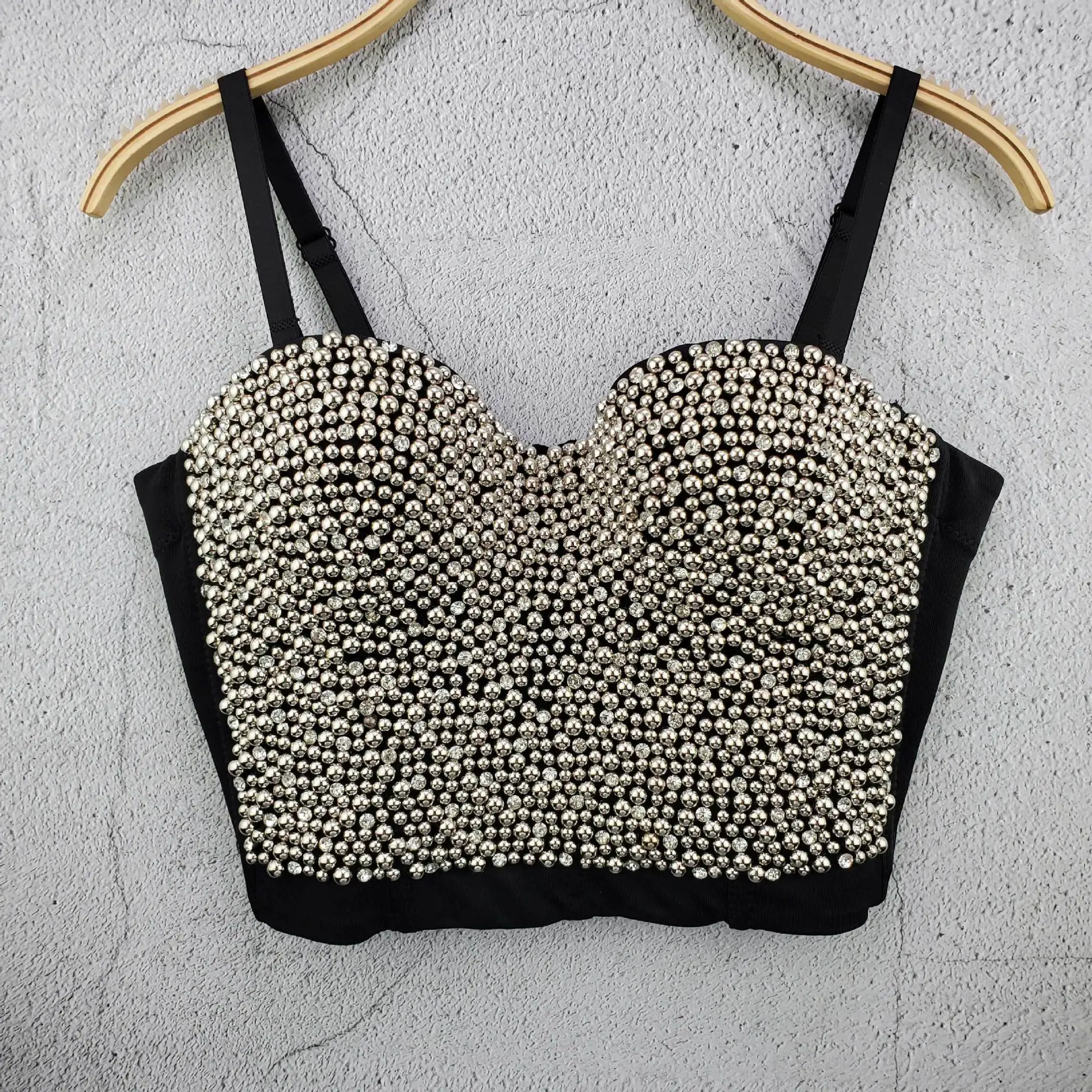 4 Colori Donna Sexy Designer Cristallo Diamanti Cotone Camis Ole Top Estate 2021 Ladies Trendy High Street Short Camis Crop Top